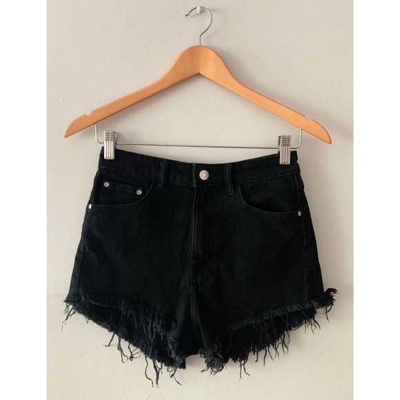 Zara Pants - Zara Black High Waisted Denim Daisy Duke Shorts